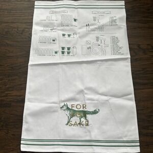 Vintage "For Fox Sake" Tea Towel Kitchen Linen DesignWorks Ink